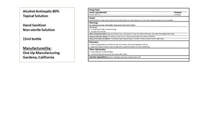 One Up Hand Sanitizer 15ml Full Label (One Up 15ml)